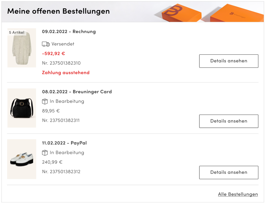 Erhalte ich eine angepasste Rechnung, wenn ich Artikel aus meiner