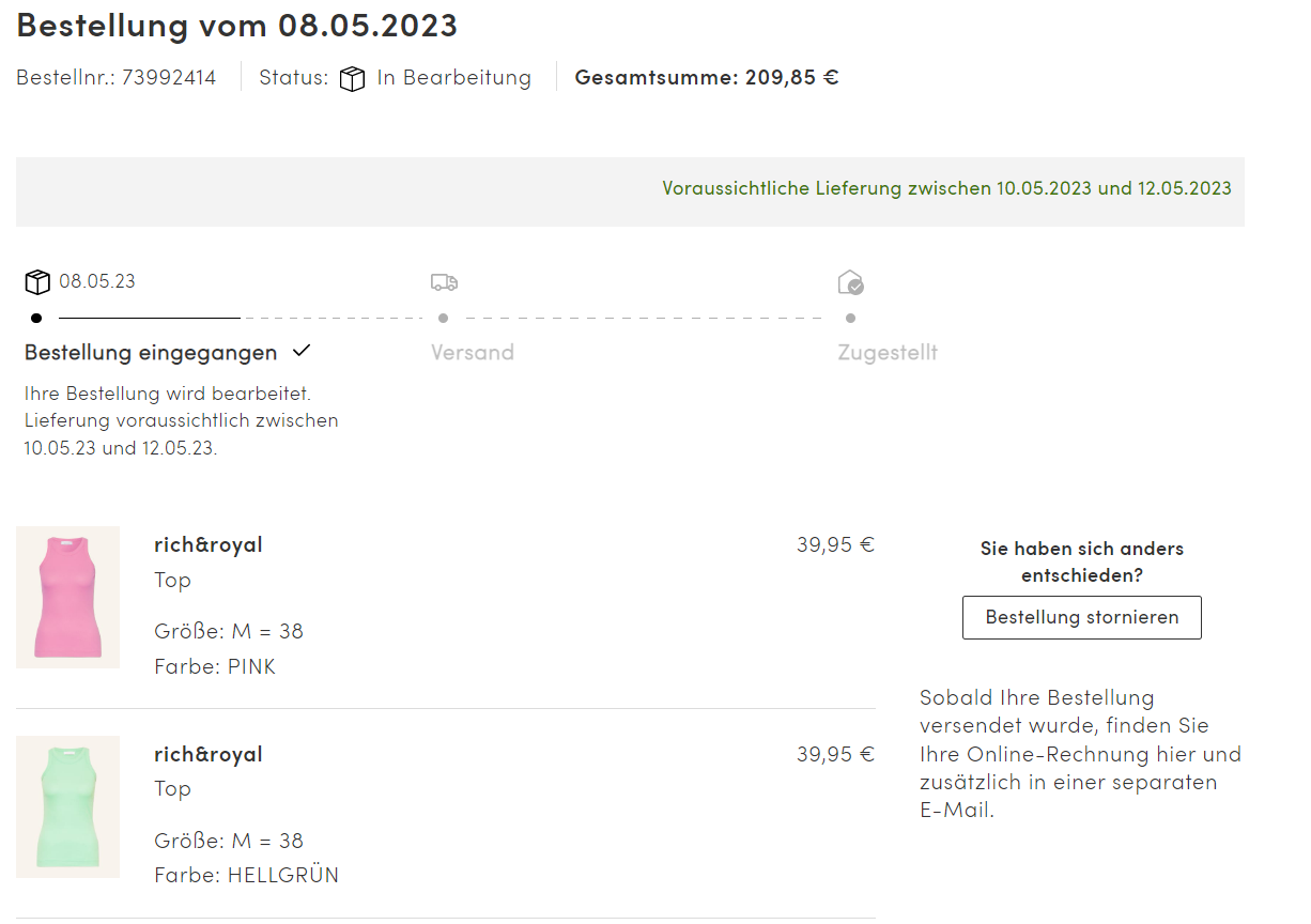 Wie kann ich meine Bestellung stornieren? Breuninger Hilfe